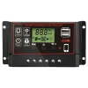 The black solar charging controller is specially designed for photovoltaic systems with dual voltages of 12V and 24V, and is waterproof and dustproof Item Picture